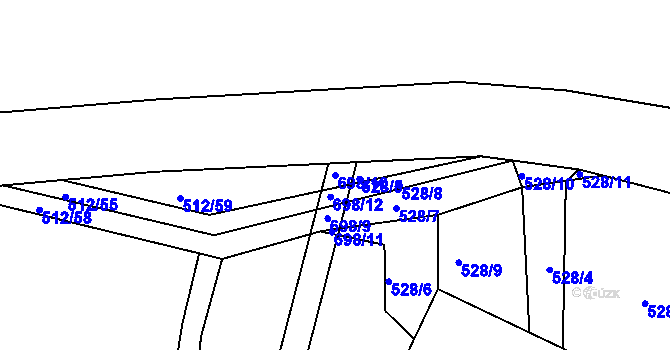 Parcela st. 698/10 v KÚ Rakov u Markvartic, Katastrální mapa