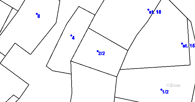 Parcela st. 2/2 v KÚ Skuřina, Katastrální mapa