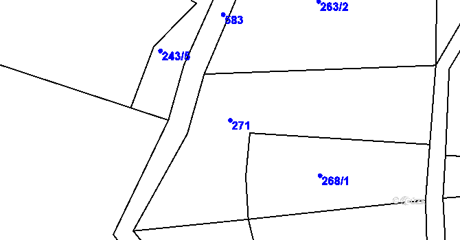 Parcela st. 271 v KÚ Skuřina, Katastrální mapa
