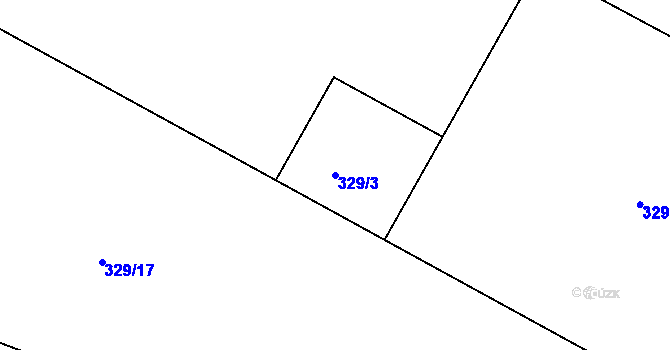 Parcela st. 329/3 v KÚ Skuřina, Katastrální mapa