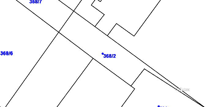 Parcela st. 368/2 v KÚ Skuřina, Katastrální mapa