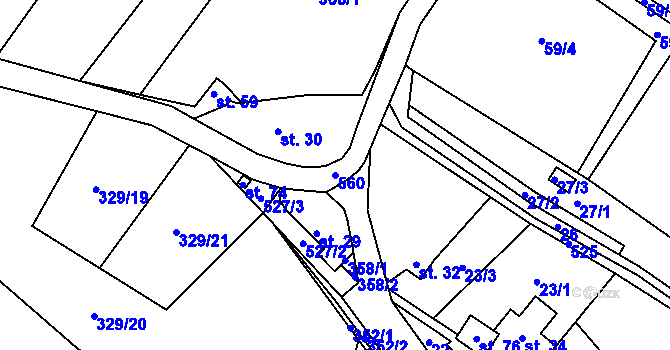 Parcela st. 560 v KÚ Skuřina, Katastrální mapa