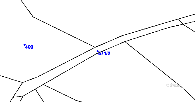 Parcela st. 571/2 v KÚ Skuřina, Katastrální mapa