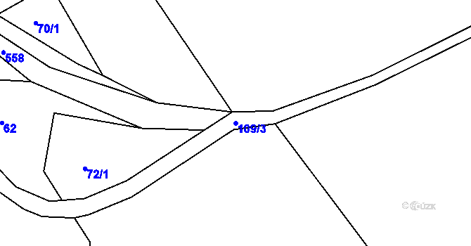 Parcela st. 109/3 v KÚ Skuřina, Katastrální mapa