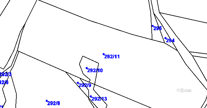 Parcela st. 292/11 v KÚ Skuřina, Katastrální mapa