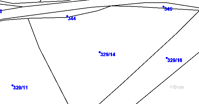Parcela st. 329/14 v KÚ Skuřina, Katastrální mapa