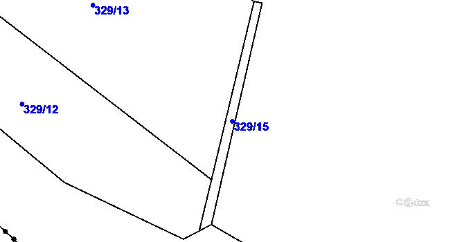 Parcela st. 329/15 v KÚ Skuřina, Katastrální mapa