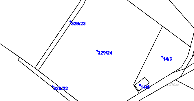 Parcela st. 329/24 v KÚ Skuřina, Katastrální mapa
