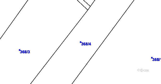 Parcela st. 368/4 v KÚ Skuřina, Katastrální mapa