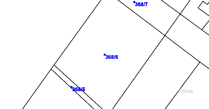 Parcela st. 368/6 v KÚ Skuřina, Katastrální mapa