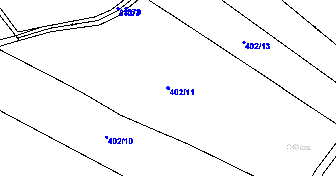 Parcela st. 402/11 v KÚ Skuřina, Katastrální mapa