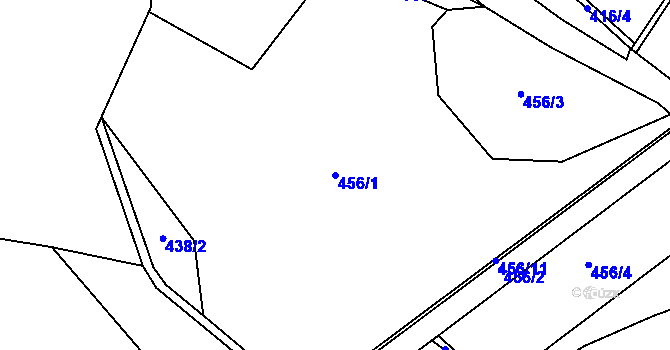 Parcela st. 456/1 v KÚ Skuřina, Katastrální mapa