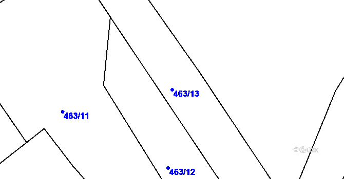 Parcela st. 463/13 v KÚ Skuřina, Katastrální mapa