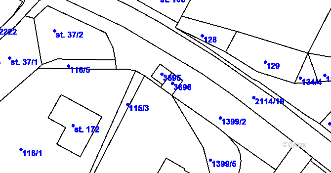 Parcela st. 144 v KÚ Markvartice, Katastrální mapa