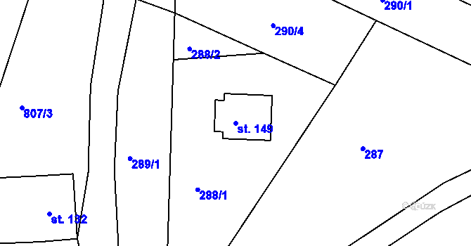 Parcela st. 149 v KÚ Markvartice, Katastrální mapa