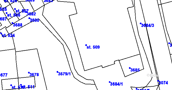 Parcela st. 509 v KÚ Markvartice, Katastrální mapa