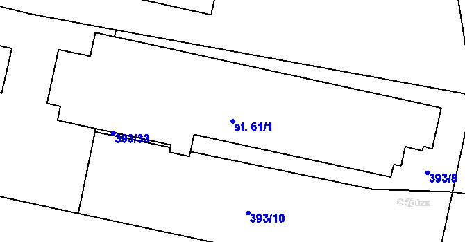 Parcela st. 61/1 v KÚ Markvartice u Třebíče, Katastrální mapa