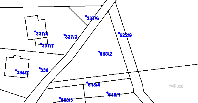 Parcela st. 618/2 v KÚ Markvartovice, Katastrální mapa