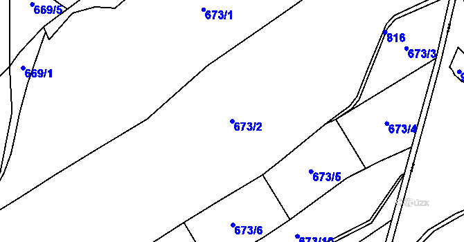 Parcela st. 673/2 v KÚ Markvartovice, Katastrální mapa