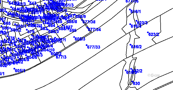 Parcela st. 677/33 v KÚ Markvartovice, Katastrální mapa