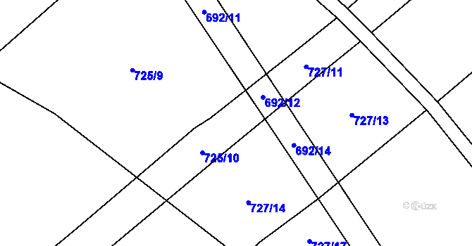 Parcela st. 727/10 v KÚ Markvartovice, Katastrální mapa