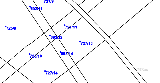 Parcela st. 727/13 v KÚ Markvartovice, Katastrální mapa