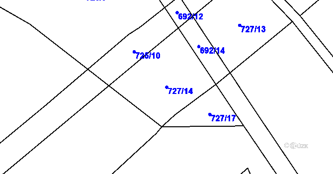 Parcela st. 727/14 v KÚ Markvartovice, Katastrální mapa