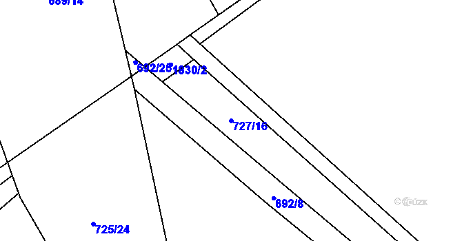 Parcela st. 727/16 v KÚ Markvartovice, Katastrální mapa