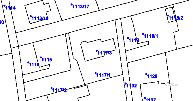 Parcela st. 1117/3 v KÚ Markvartovice, Katastrální mapa