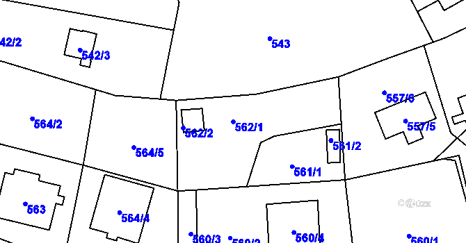 Parcela st. 562/1 v KÚ Markvartovice, Katastrální mapa