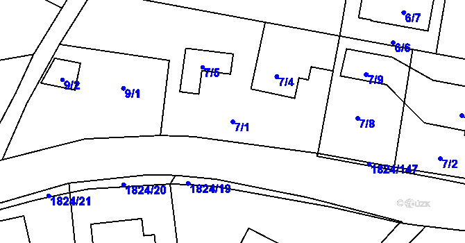 Parcela st. 7/1 v KÚ Markvartovice, Katastrální mapa