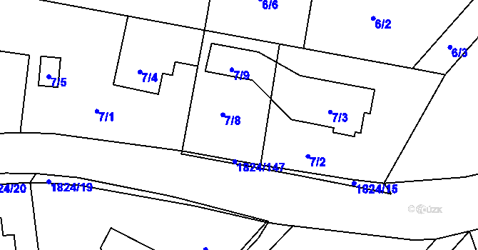 Parcela st. 7/2 v KÚ Markvartovice, Katastrální mapa