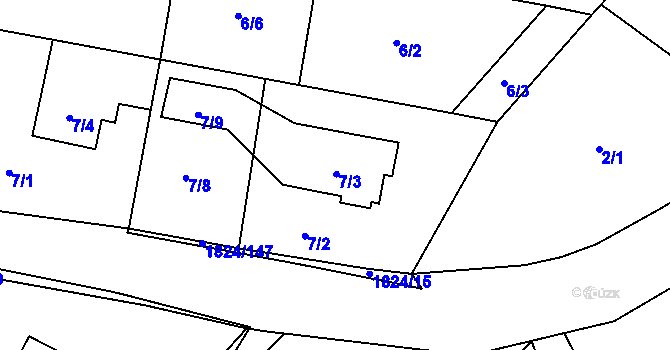 Parcela st. 7/3 v KÚ Markvartovice, Katastrální mapa