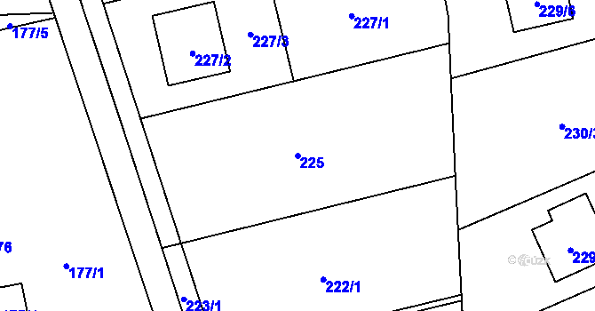 Parcela st. 225 v KÚ Markvartovice, Katastrální mapa