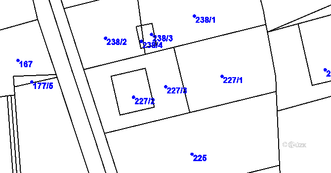 Parcela st. 227/3 v KÚ Markvartovice, Katastrální mapa