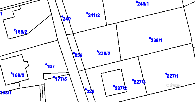 Parcela st. 238/2 v KÚ Markvartovice, Katastrální mapa