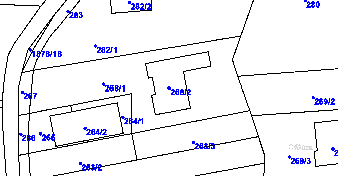 Parcela st. 268/2 v KÚ Markvartovice, Katastrální mapa