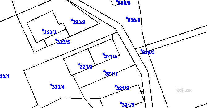 Parcela st. 321/4 v KÚ Markvartovice, Katastrální mapa