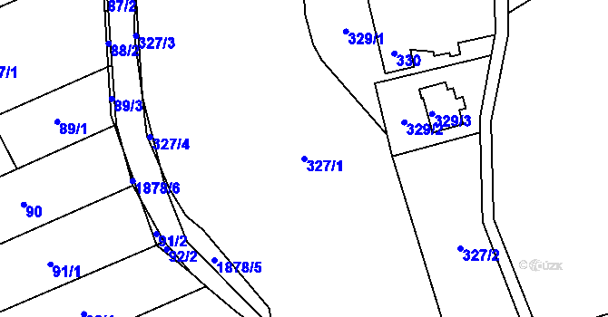 Parcela st. 327/1 v KÚ Markvartovice, Katastrální mapa