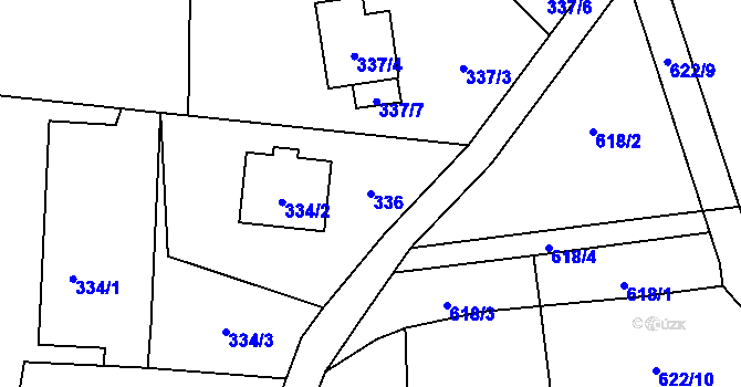 Parcela st. 336 v KÚ Markvartovice, Katastrální mapa
