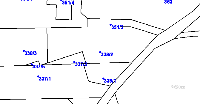 Parcela st. 338/2 v KÚ Markvartovice, Katastrální mapa