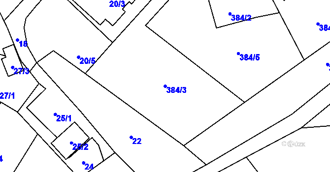 Parcela st. 384/3 v KÚ Markvartovice, Katastrální mapa