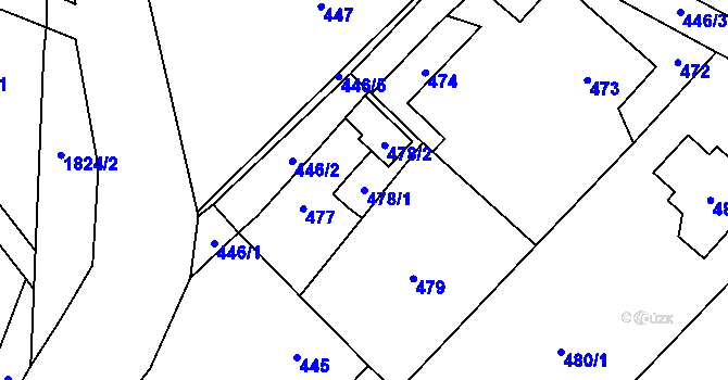 Parcela st. 478/1 v KÚ Markvartovice, Katastrální mapa
