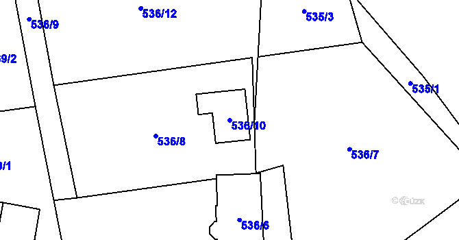 Parcela st. 536/10 v KÚ Markvartovice, Katastrální mapa