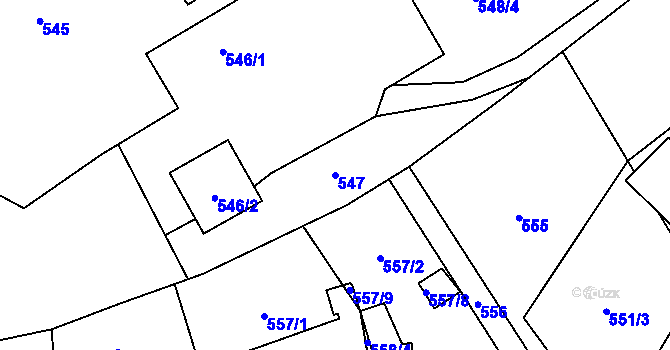 Parcela st. 547 v KÚ Markvartovice, Katastrální mapa
