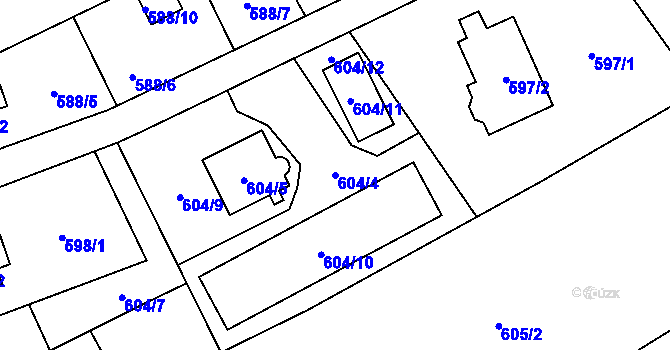 Parcela st. 604/4 v KÚ Markvartovice, Katastrální mapa