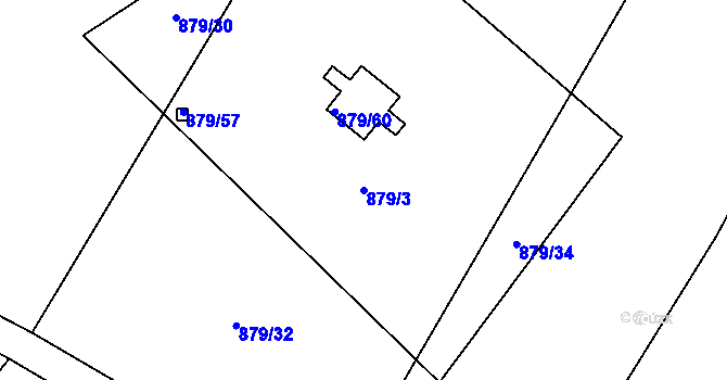 Parcela st. 879/3 v KÚ Markvartovice, Katastrální mapa