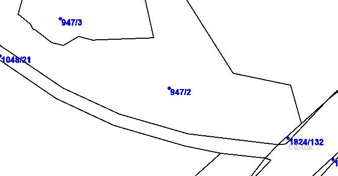 Parcela st. 947/2 v KÚ Markvartovice, Katastrální mapa