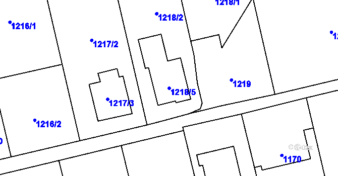 Parcela st. 1218/5 v KÚ Markvartovice, Katastrální mapa