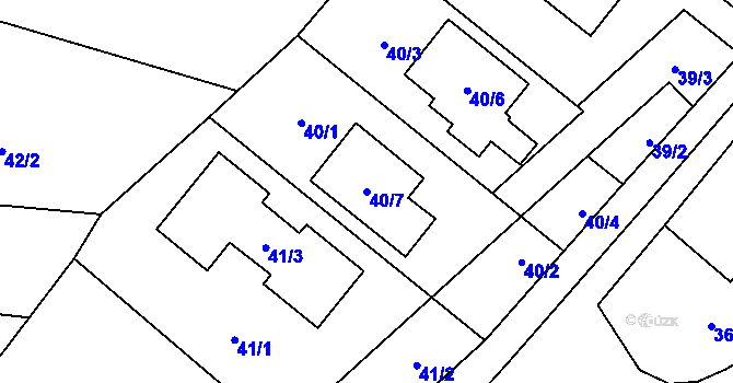 Parcela st. 40/7 v KÚ Markvartovice, Katastrální mapa